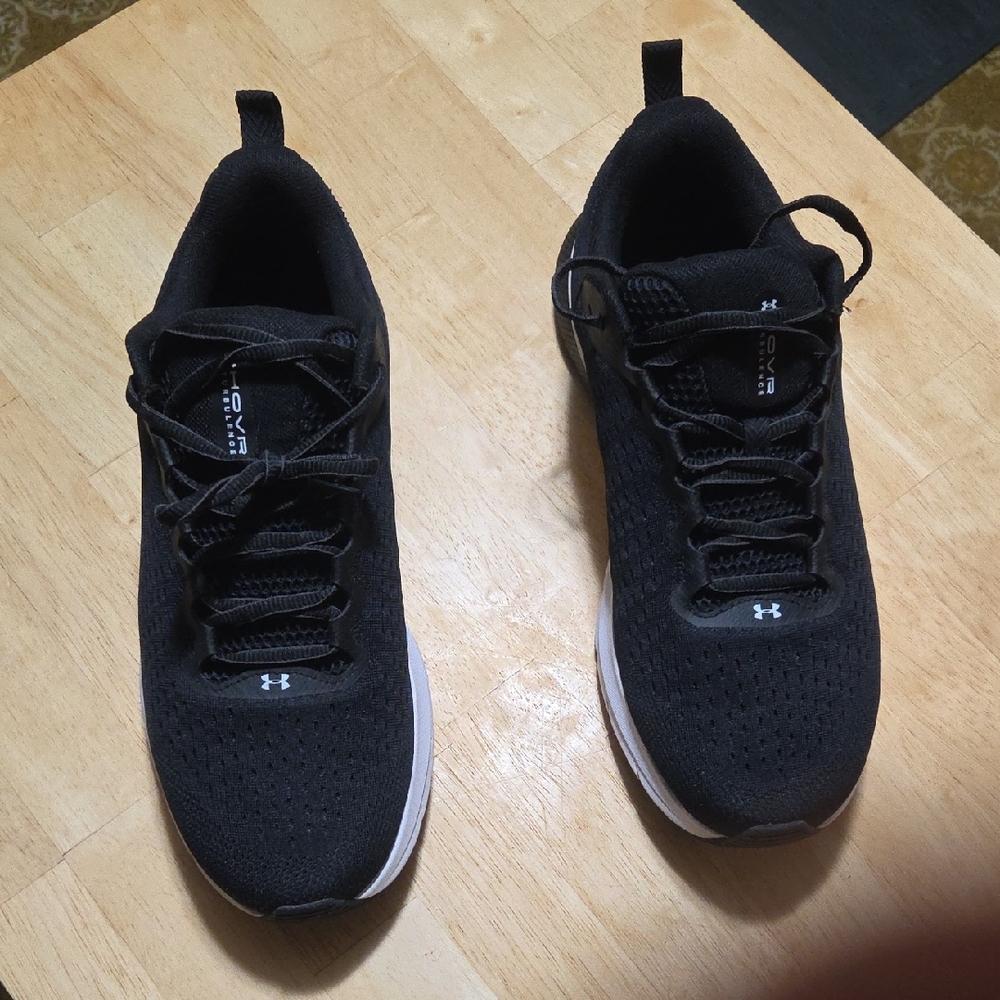 Under Armour Black Athletic Shoes with Breathable Mesh and Rubber Soles
